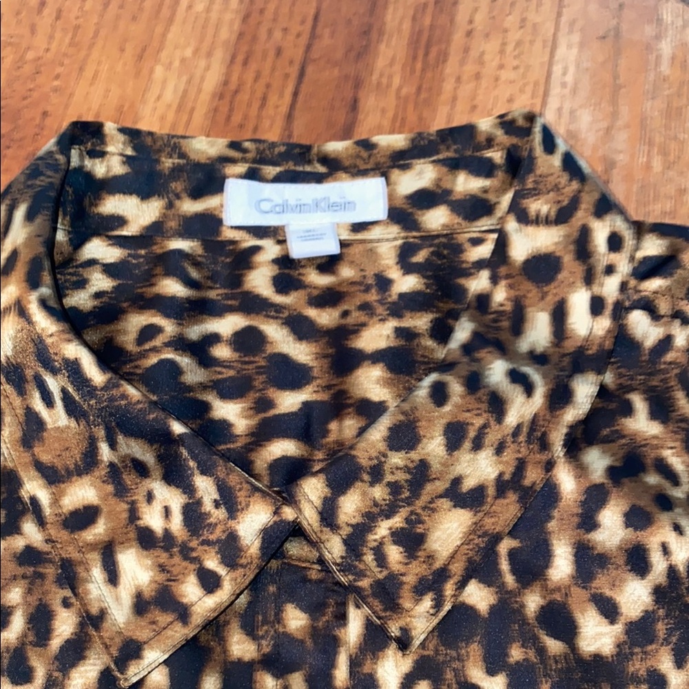Calvin Klein Men's Leopard Print Shirt - Brown